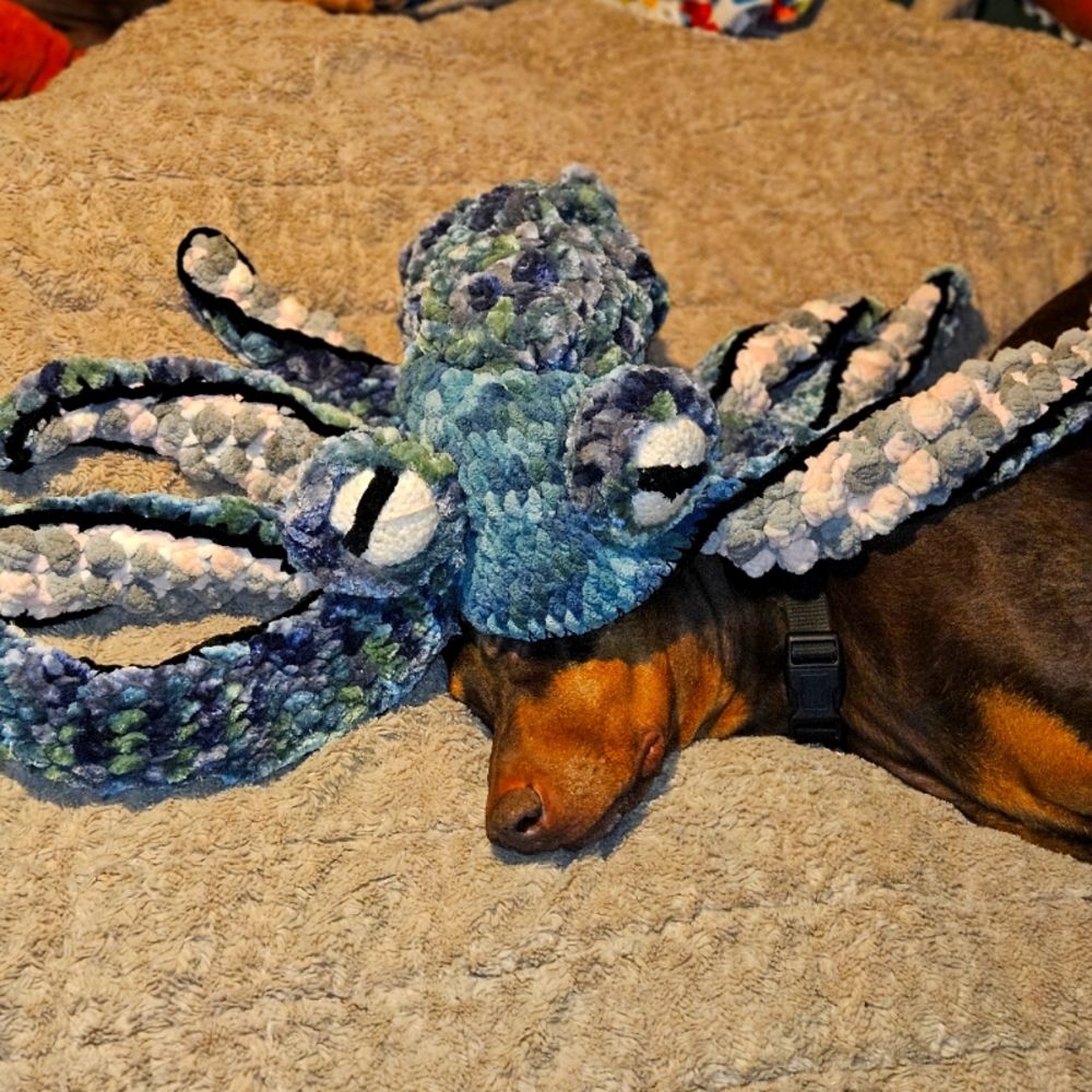 Handmade Crochet Earl The Octopus Hat(does not include dog)🤣